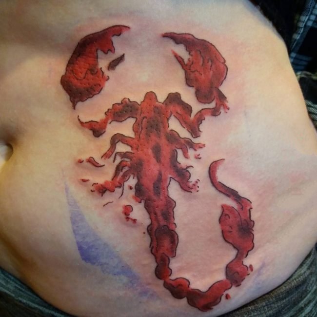 点击大图看下一张：蝎子图片纹身  多款技巧性十足的蝎子纹身图案