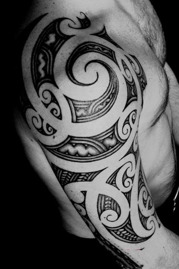 点击大图看下一张：部落图腾纹身   霸气而又个性十足的部落纹身图案