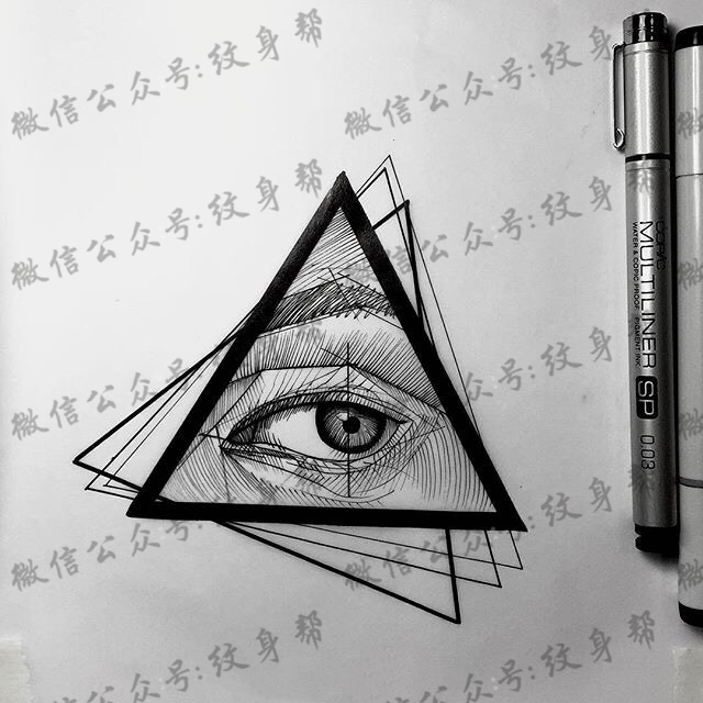 点击大图看下一张：眼睛纹身手稿_27张关于眼睛纹身手稿图案欣赏
