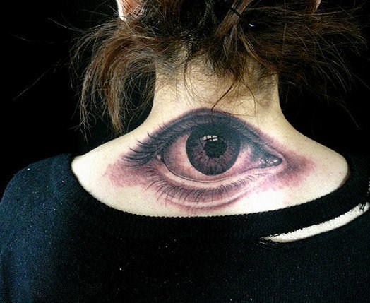 点击大图看下一张：眼睛纹身  创意而又清澈的眼睛纹身图案