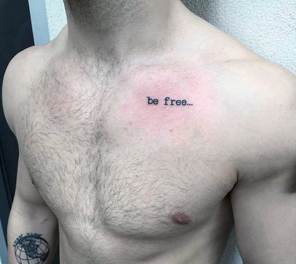 点击大图看下一张：纹身图案胸部男   创意感十足的胸部纹身图案