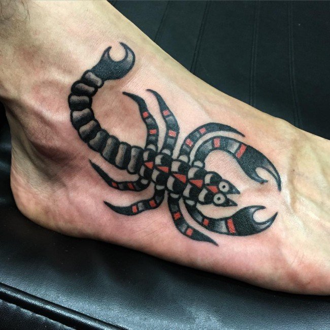 点击大图看下一张：蝎子图片纹身 多款气势凌人的蝎子纹身图案