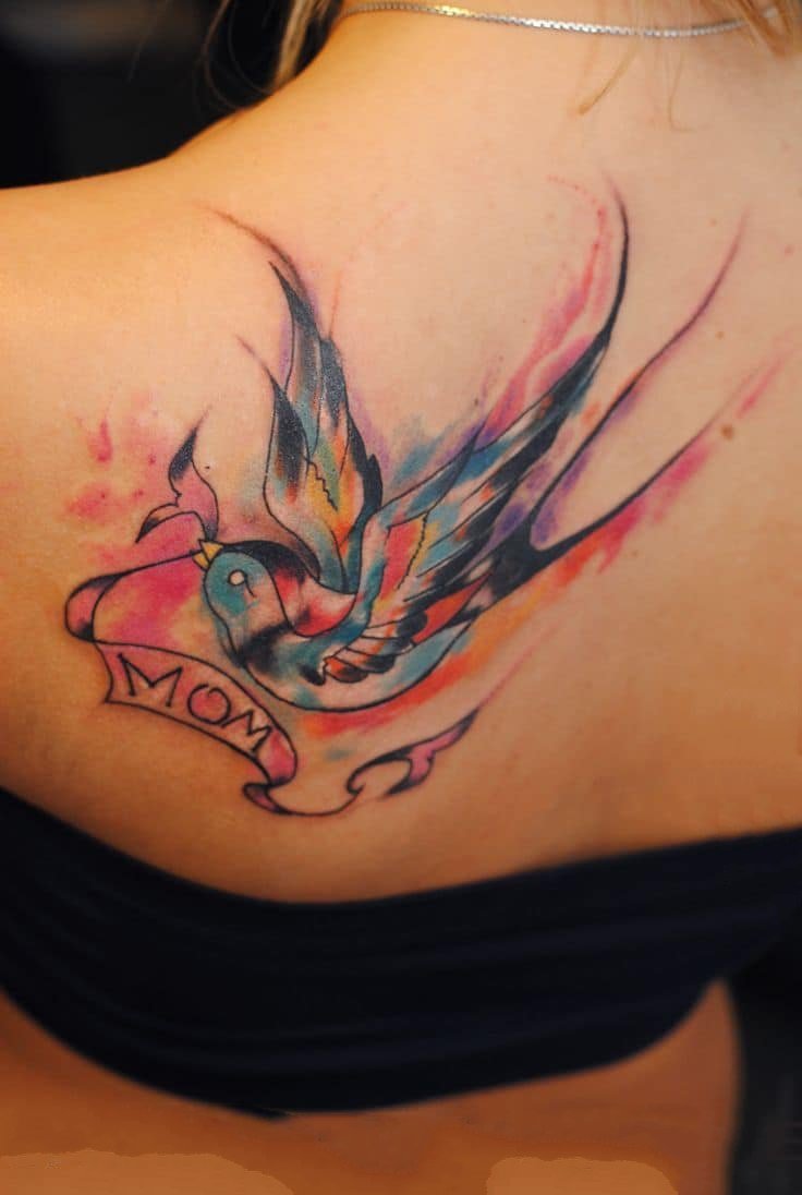 点击大图看下一张：纹身燕子 创意纹身小燕子飞鸟纹身图案