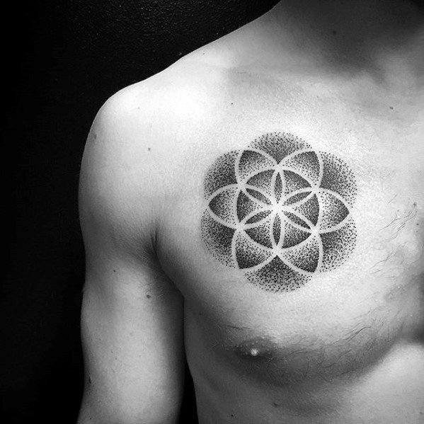 点击大图看下一张：几何纹身图案男   多款点刺技艺的几何纹身图案