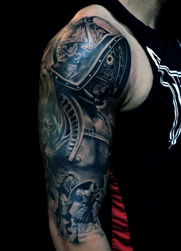 点击大图看下一张：男性时尚纹身   多款男生手臂上的时尚纹身图案