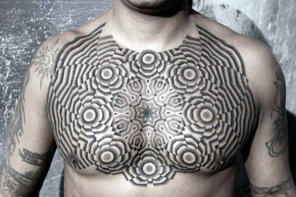 点击大图看下一张：个性纹身   设计感十足的个性几何纹身图案