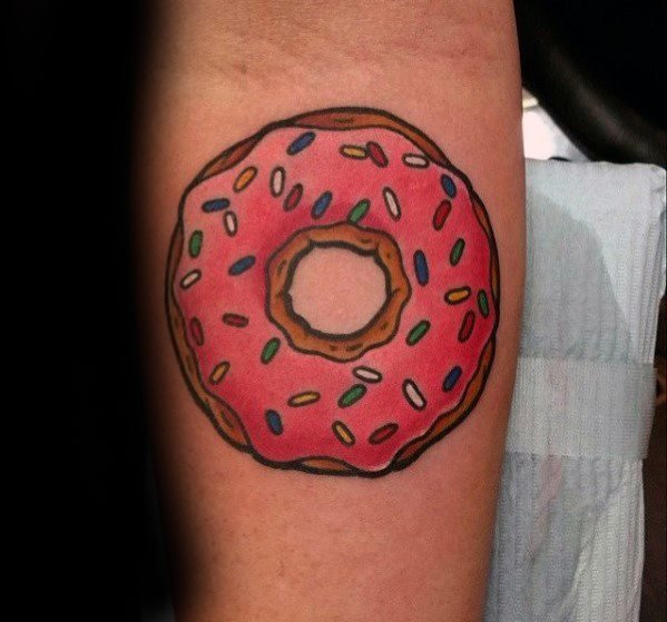 点击大图看下一张：食物纹身_10张香浓诱人的食物甜甜圈纹身图案图片