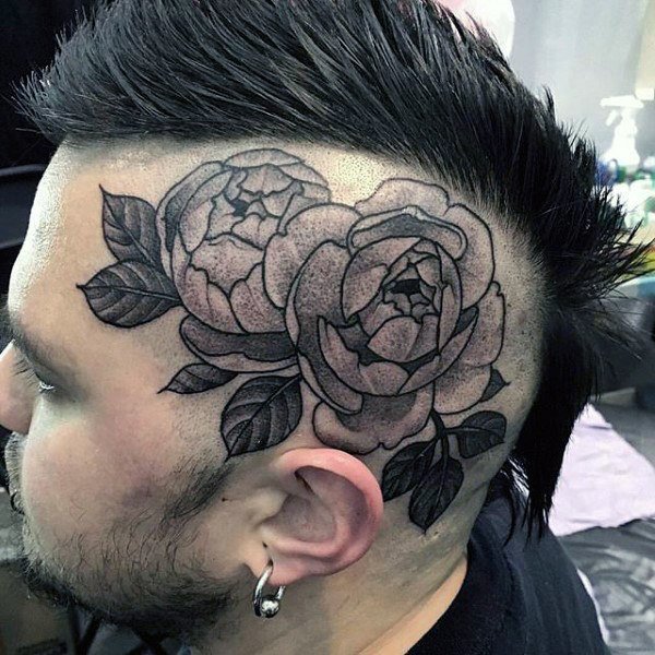 点击大图看下一张：男性头部纹身_11张男性霸气的头部个性纹身图案作品
