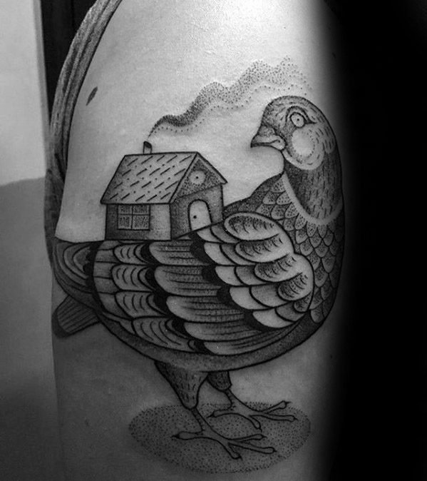点击大图看下一张：鸽子纹身图案_10张鸽子纹身图片作品图案