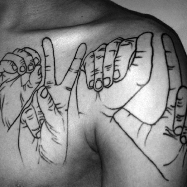 点击大图看下一张：手势纹身_9张手的动作手势纹身图案作品图片
