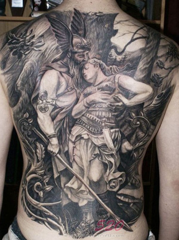 点击大图看下一张：武士纹身 威武霸气的武士纹身图案