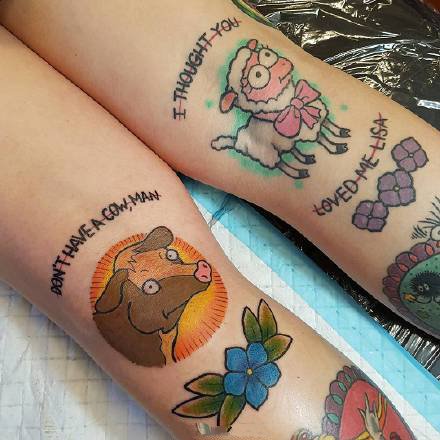 点击大图看下一张：彩色动物纹身-色彩丰富的彩色小动物纹身图纹身