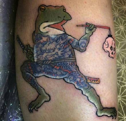 点击大图看下一张：青蛙系列纹身图案-被赋予生命的青蛙纹身图片