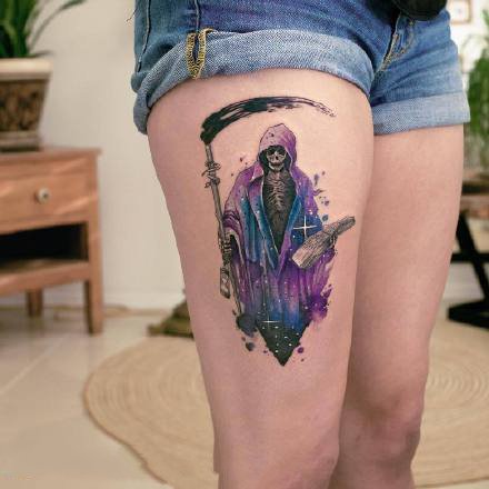 点击大图看下一张：水彩纹身图案-德国纹身师Koray Karagözler的水彩纹身作品图片