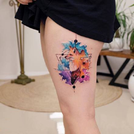 点击大图看下一张：水彩纹身图案-德国纹身师Koray Karagözler的水彩纹身作品图片