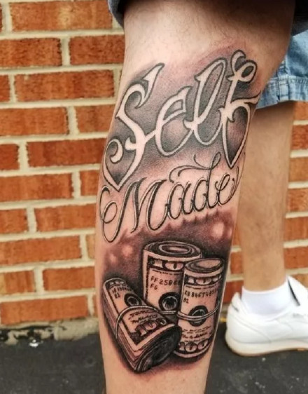 点击大图看下一张：钞票纹身图案-随身带着钱的钞票创意纹身图片