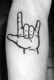 创意手势纹身_10张黑色简约手势纹身图案图片