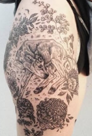 动物纹身-美国纹身艺术家Pony Reinhardt的作品兔子纹身图片