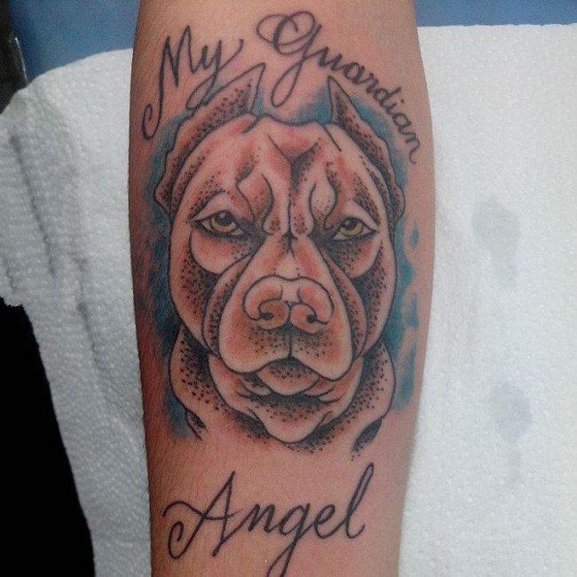 点击大图看下一张：狗狗纹身图案-创意精致的俏皮可爱的斗牛犬狗狗纹身图案+++狗,俏皮