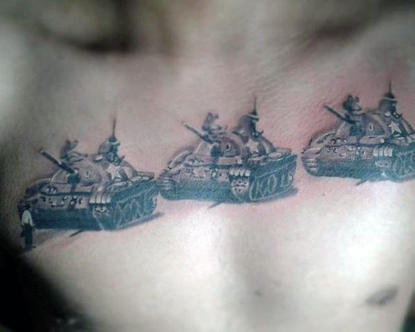 点击大图看下一张：战争纹身图案-8张钢铁猛兽般的坦克纹身图案