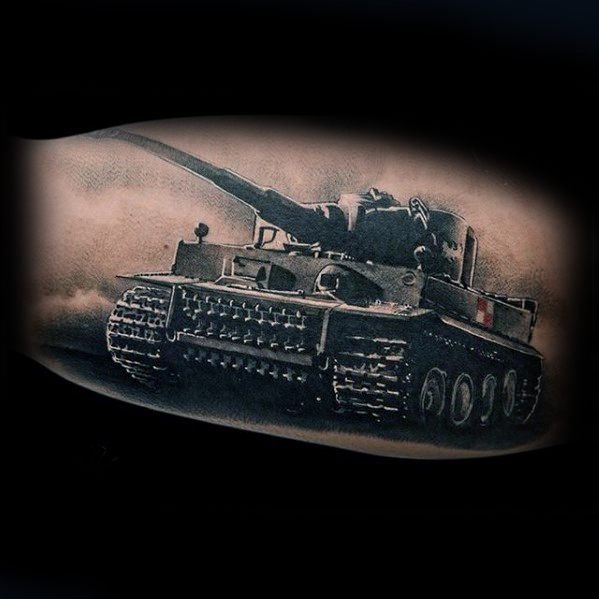 点击大图看下一张：战争纹身图案-8张钢铁猛兽般的坦克纹身图案