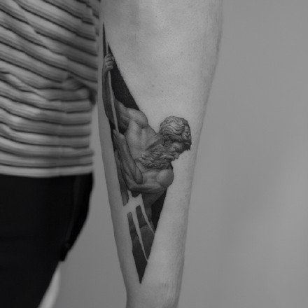 点击大图看下一张：素描纹身图案-9张国外纹身师 Pawel lndulski的创意纹身图片