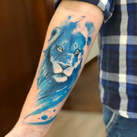 点击大图看下一张：水彩动物纹身--几张漂亮的水彩色动物纹身作品图片