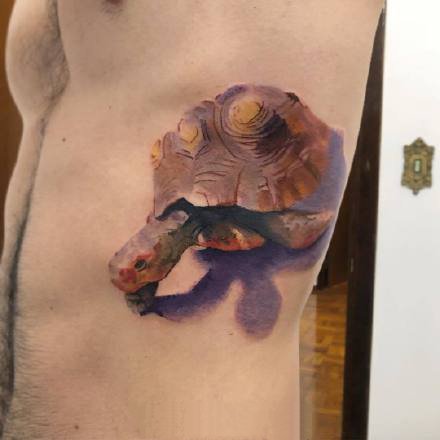 点击大图看下一张：水彩动物纹身--几张漂亮的水彩色动物纹身作品图片