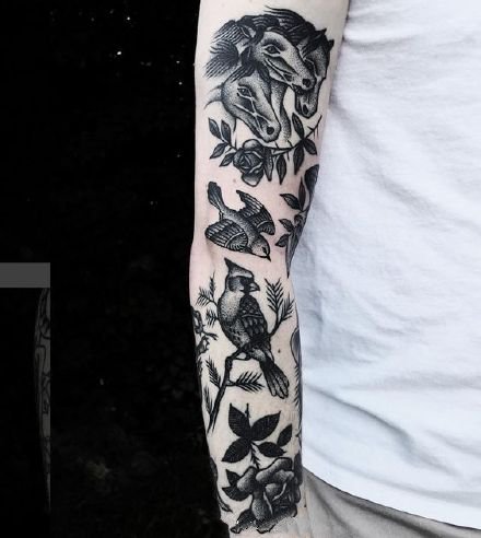 点击大图看下一张:黑灰oldschool--Black old school风格的一组纹身图案