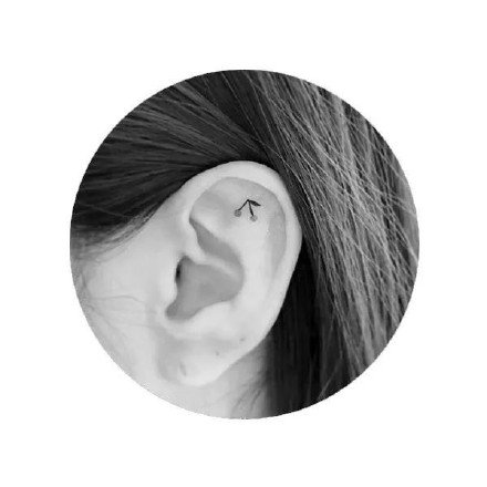 点击大图看下一张：耳朵纹身--一组纹在耳朵里面的简约小清新纹身图案
