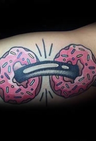 美食食物甜甜圈的创意纹身图案作品欣赏