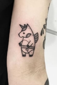 可爱线条小动物纹身--9张创意小清新线条动物简约纹身图案