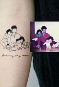 一组全家福等照片的纹身图案作品欣赏