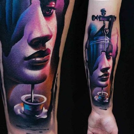 点击大图看下一张：纹身器械纹身图--超写实适合纹身师的纹身机等纹身图案作品