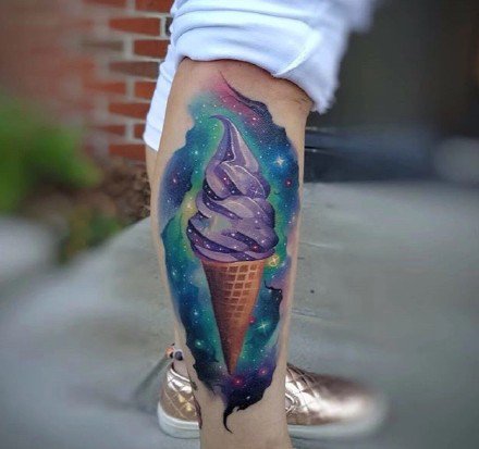 点击大图看下一张：冰淇淋纹身--一组创意的美食冰激凌纹身图片欣赏
