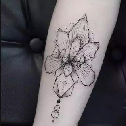 点击大图看下一张：兰花纹身--一组关于花中君子兰花的纹身图案欣赏