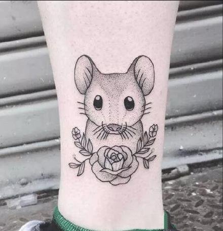 点击大图看下一张：老鼠纹身图--一组十二生肖的老鼠纹身图案欣赏