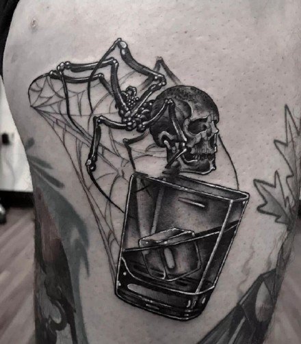 点击大图看下一张：英国纹身师Neil Dransfield的精品暗黑纹身图案作品欣赏