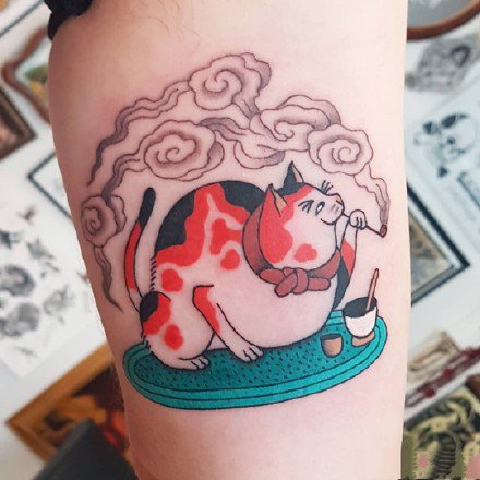 点击大图看下一张：法国巴黎纹身师艺术家Rion的有点日式风格的纹身作品