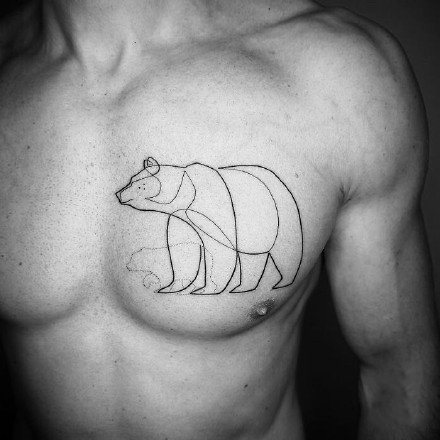 点击大图看下一张：一笔画线条简约纹身图案-现居德国的伊朗纹身艺术家 Mo Ganji作品