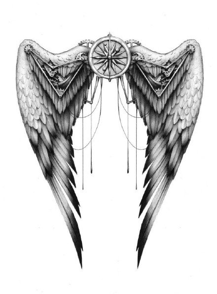 点击大图看下一张：漂亮的个性翅膀纹身图案图片