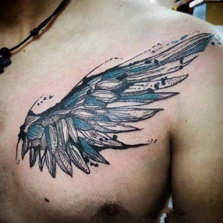 点击大图看下一张：漂亮的个性翅膀纹身图案图片