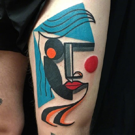 点击大图看下一张：英国纹身师Mike Boyd ​​​抽象彩色纹身图案作品