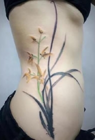 兰花纹身--一组关于花中君子兰花的纹身图案欣赏