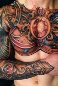花胸纹身--一组男性霸气的大花胸纹身图案作品欣赏