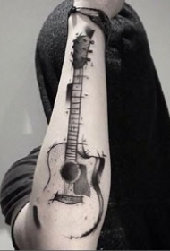 9张乐器吉他相关的纹身图案作品图片