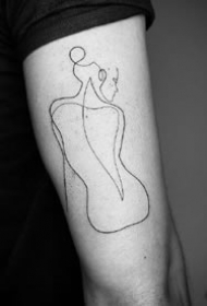 一笔画线条简约纹身图案-现居德国的伊朗纹身艺术家 Mo Ganji作品