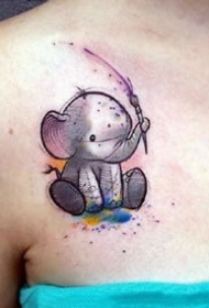 一组可爱的大象小象的纹身图案作品欣赏