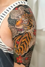 传统风格的一组百兽之王老虎纹身图案欣赏