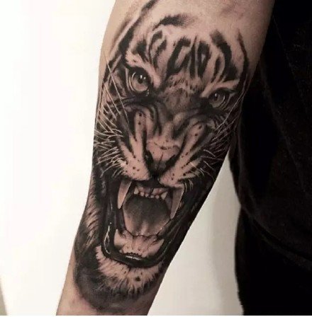 点击大图看下一张：百兽之王老虎的一组霸气纹身图案欣赏
